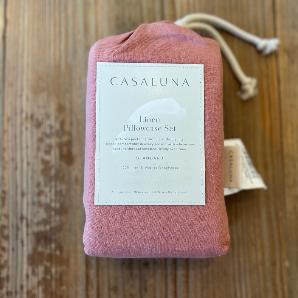 Casaluna - Rose Standard size 100% washed linen - 2 pillowcases
